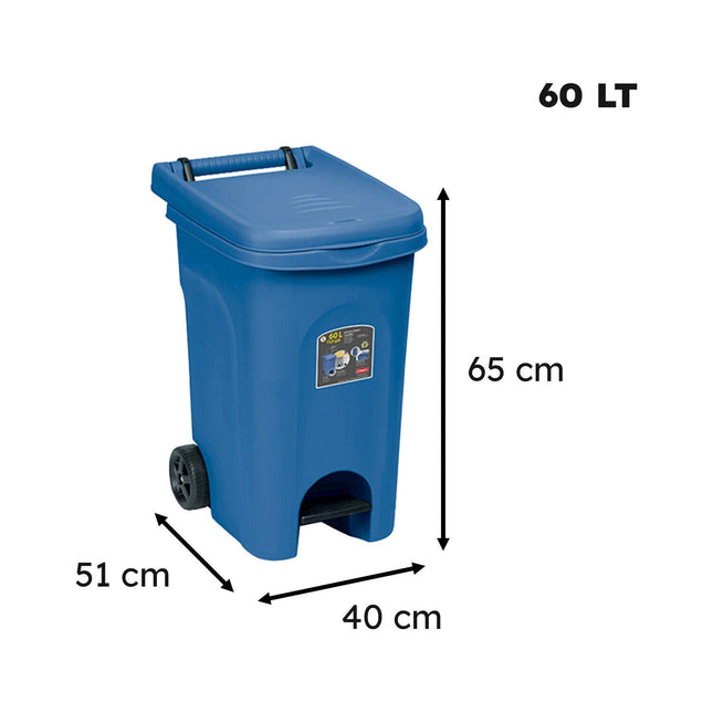 Stefanplast Bidone Urban Eco System Rifiuti Spazzatura Pattumiera Per Raccolta Differenziata Con Ruote Capacità 60L/80L/120L Stefanplast