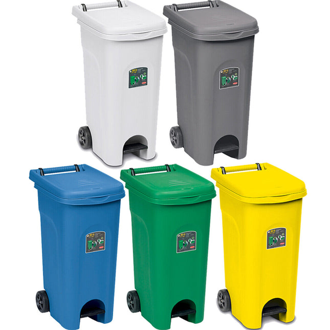 Stefanplast Bidone Urban Eco System Rifiuti Spazzatura Pattumiera Per Raccolta Differenziata Con Ruote Capacità 60L/80L/120L Stefanplast
