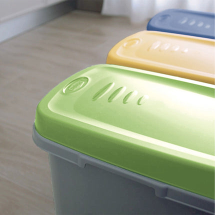 Bidone Spazzatura Plastica Coperchio Colorato Con Ruote Eco System 40L Cestino