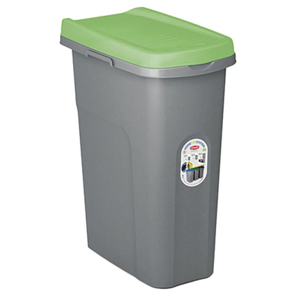 Bidone Spazzatura Plastica Coperchio Colorato Con Ruote Eco System 40L Cestino