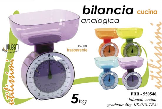 Gicos Bilancia Da Cucina Analogica In Plastica Portata 5kg Colori Ass. 1pz 40g Gicos