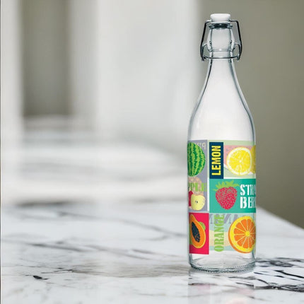 Bottiglie in Vetro Grandi con Tappo Ermetico per Acqua Vino Olio Succo Frutta