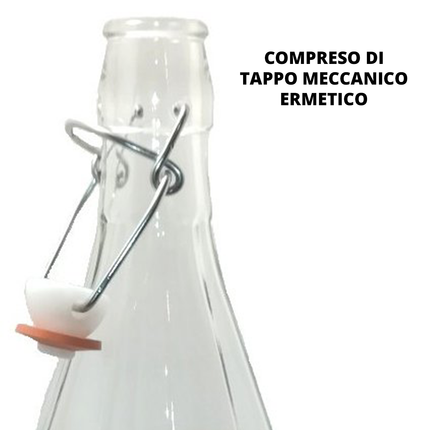 Bottiglie in Vetro Grandi con Tappo Ermetico per Acqua Vino Olio Succo Frutta