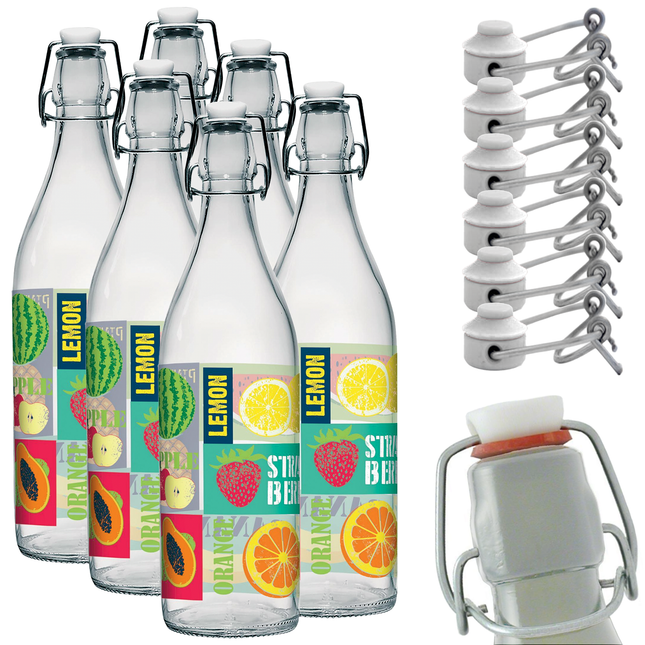 Bottiglie In Vetro Grandi Con Tappo Ermetico Per Acqua Vino Olio Succo Frutta
