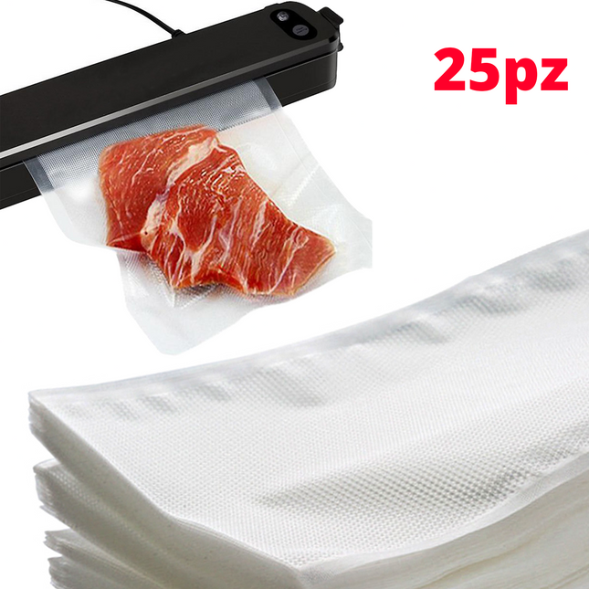 Buste Goffrate Ermetico 25 Sacchetti Sottovuoto Alimenti