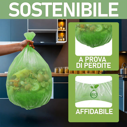 Buste Shoppers Sacchetti Biodegradabili Riutilizzabili con Manici, 1-2-4 Pacchi