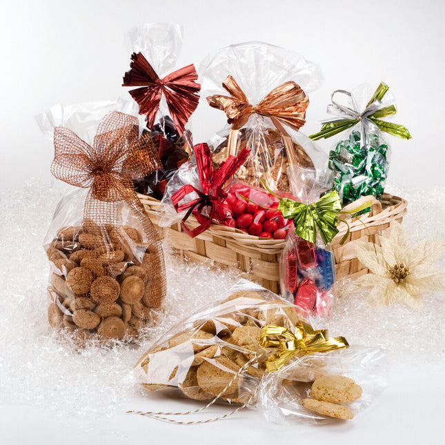 Buste Trasparenti Neutre Crystal 100 Pz Per Alimenti Regalo Di Natale Compleanno