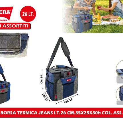 BORSA TERMICA JEANS LT.26 CM.35X25X30h COL. ASS. Carrera Jeans