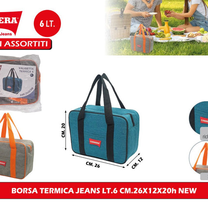 BORSA TERMICA JEANS LT.6 CM.26X12X20h NEW Carrera Jeans