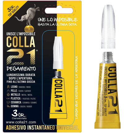 Colla 21 Istantanea Liquida – Adesivo Cianoacrilato Universale Senza Solventi 21 Campania