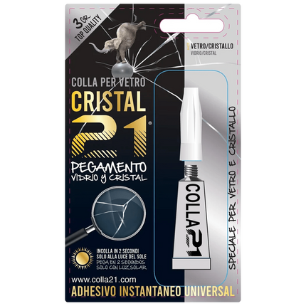 Adesivo UV per Vetro e Metallo — Cristal 21, Metacrilato Uretanico, Resistente Lavastoviglie 21 Campania