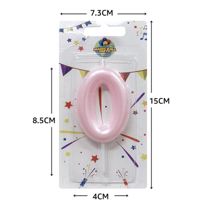 Candela Singola Glitter Colore Rosa/Celeste - Numeri da 0 a 9 Marinella