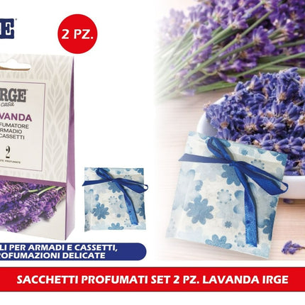 Sacchetti Profumati IRGE – Set 2 Pezzi, Scegli la Tua Fragranza Preferita! Lavanda Irge