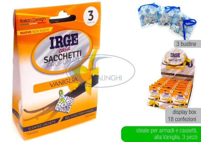 Irge SACCHETTI PROFUMATI SET 3 PZ. VANIGLIA IRGE ESSENZE Irge