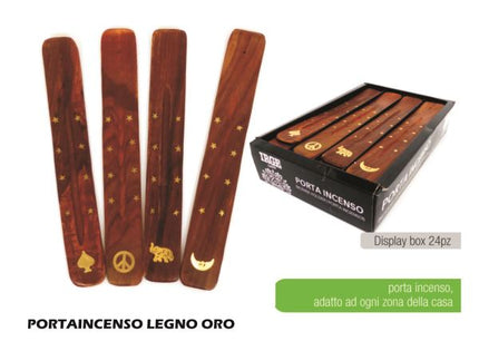 Irge PORTA INCENSO LEGNO ORO Irge