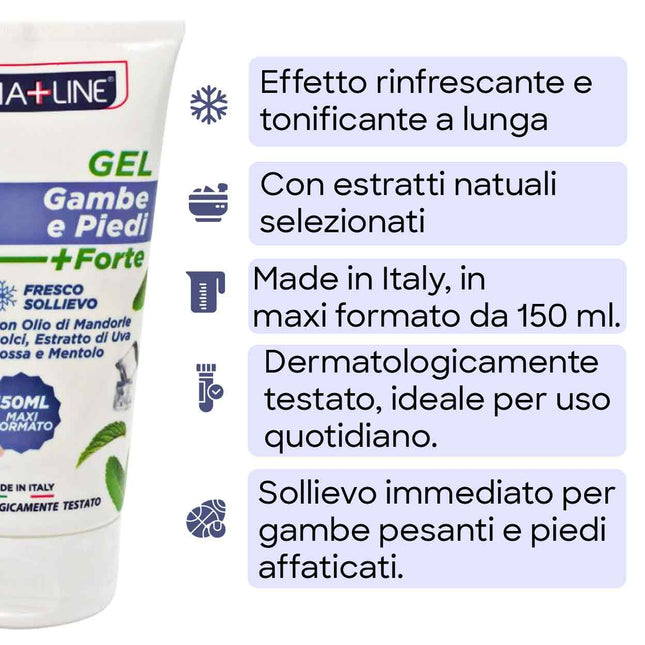 Farmaline Gel Gambe Stanche 150 Ml – Effetto Ghiaccio Rinfrescante Con Mentolo E Vite Rossa