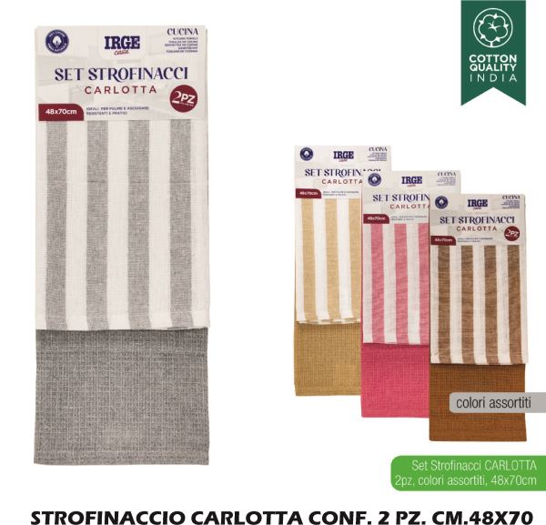 Strofinaccio Carlotta Conf. 2 Pz. Cm.48X71 Irge