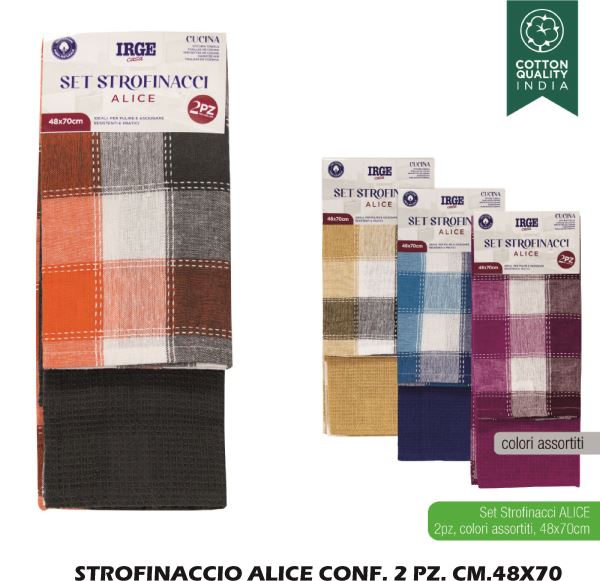 Strofinaccio Alice Conf. 2 Pz. Cm.48X71 Irge