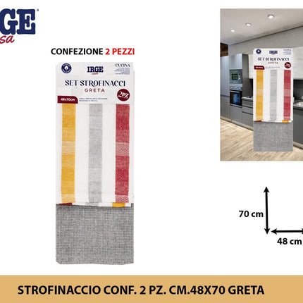 Strofinaccio Conf. 2 Pz. Cm.48X70 Greta Irge