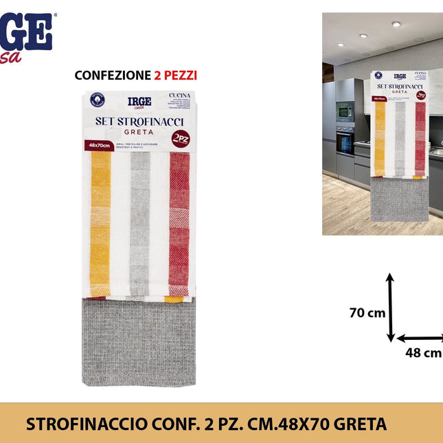 Strofinaccio Conf. 2 Pz. Cm.48X70 Greta Irge