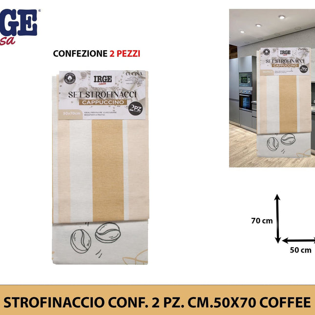 Strofinaccio Conf. 2 Pz. Cm.50X70 Coffee Irge