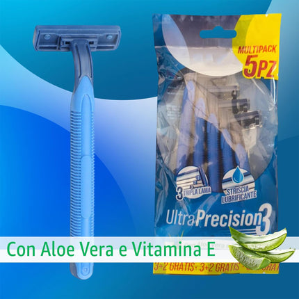 Irge Rasoi Usa e Getta per Uomo | Rasoio 3 Lame con Striscia Lubrificante Aloe Vera e Vitamina E Irge