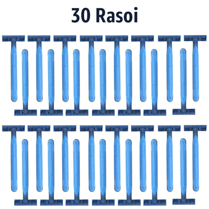 Irge Rasoi Usa e Getta per Uomo | Rasoio 3 Lame con Striscia Lubrificante Aloe Vera e Vitamina E x30 Rasoi (6 Confezioni) Irge