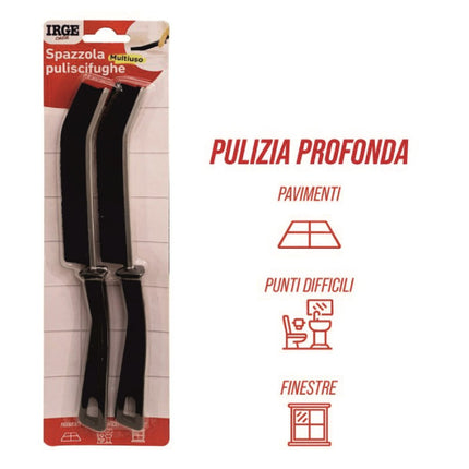 Spazzola Pulisci Fughe Irge Multiuso Set 2 Pezzi Pulizia Profonda Pavimenti