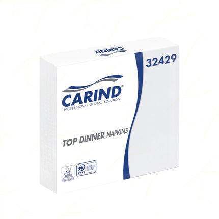 Tovaglioli Fazzoletti di Carta 2 Veli 38x38cm Top Dinner in Cellulosa Eleganti Grandi Piega 1/4 Carind