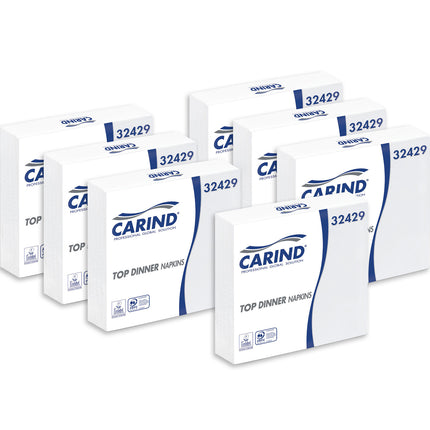Tovaglioli Fazzoletti di Carta 2 Veli 38x38cm Top Dinner in Cellulosa Eleganti Grandi Piega 1/4 Bianco 42 pezzi Carind