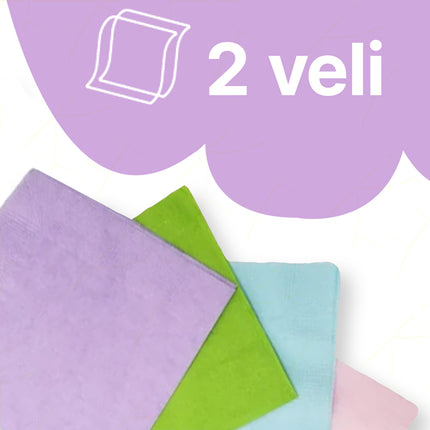 Tovaglioli Fazzoletti di Carta 2 Veli 38x38cm Top Dinner in Cellulosa Eleganti Grandi Piega 1/4 Carind