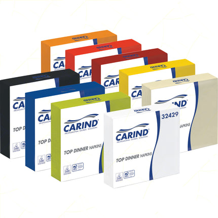 Tovaglioli Fazzoletti di Carta 2 Veli 38x38cm Top Dinner in Cellulosa Eleganti Grandi Piega 1/4 Carind