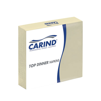 Tovaglioli Fazzoletti di Carta 2 Veli 38x38cm Top Dinner in Cellulosa Eleganti Grandi Piega 1/4 Crema Singolo Carind
