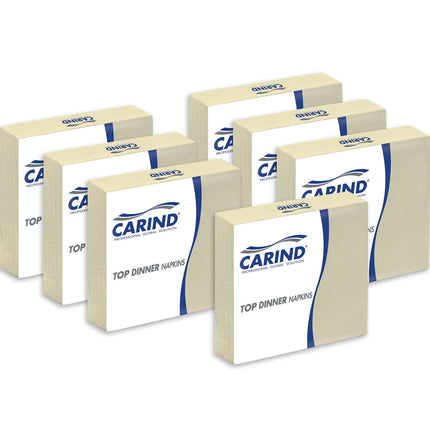 Tovaglioli Fazzoletti di Carta 2 Veli 38x38cm Top Dinner in Cellulosa Eleganti Grandi Piega 1/4 Crema 42 pezzi Carind