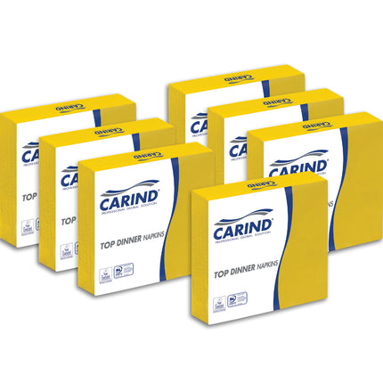 Tovaglioli Fazzoletti di Carta 2 Veli 38x38cm Top Dinner in Cellulosa Eleganti Grandi Piega 1/4 Giallo 42 pezzi Carind