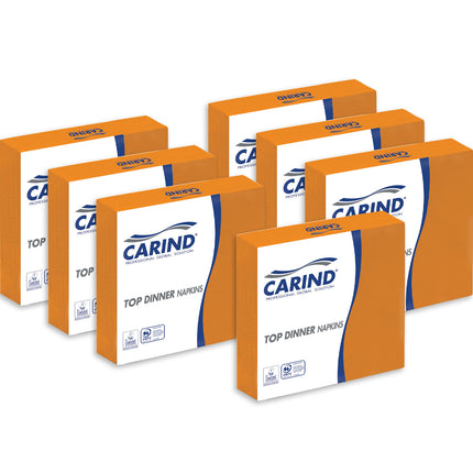 Tovaglioli Fazzoletti di Carta 2 Veli 38x38cm Top Dinner in Cellulosa Eleganti Grandi Piega 1/4 Arancione 42 pezzi Carind