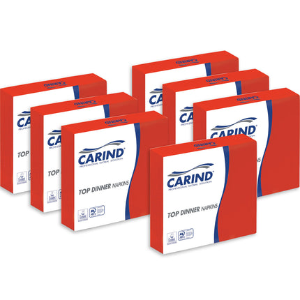Tovaglioli Fazzoletti di Carta 2 Veli 38x38cm Top Dinner in Cellulosa Eleganti Grandi Piega 1/4 Rosso 42 pezzi Carind