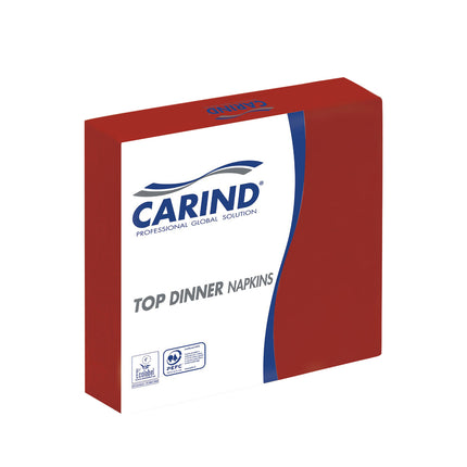 Tovaglioli Fazzoletti di Carta 2 Veli 38x38cm Top Dinner in Cellulosa Eleganti Grandi Piega 1/4 Bordeaux Singolo Carind