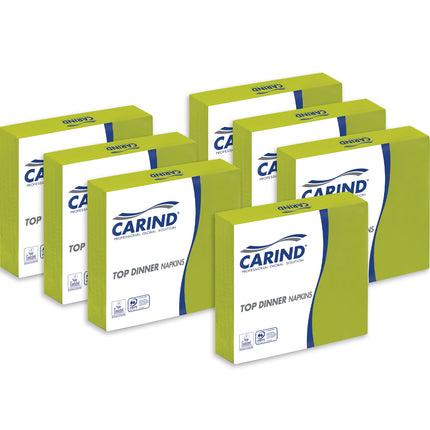 Tovaglioli Fazzoletti di Carta 2 Veli 38x38cm Top Dinner in Cellulosa Eleganti Grandi Piega 1/4 Kiwi 42 pezzi Carind