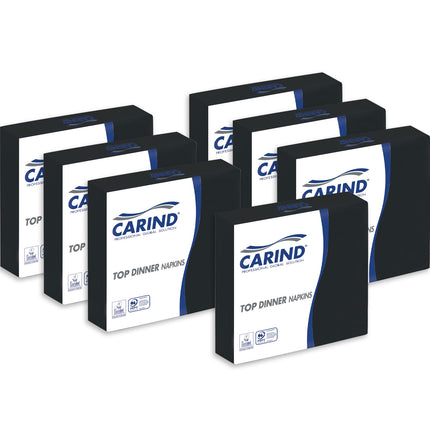 Tovaglioli Fazzoletti di Carta 2 Veli 38x38cm Top Dinner in Cellulosa Eleganti Grandi Piega 1/4 Nero 42 pezzi Carind