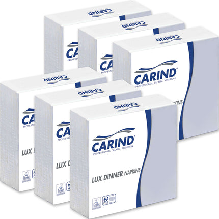 Carind Tovaglioli Fazzoletti di Carta 3 Veli 40x40cm Lux Dinner in Cellulosa Eleganti Grandi Piega 1/4 Bianco - Pranzo Cena Eventi Ristorante Cerimonie Feste Bianco 16 pezzi Carind