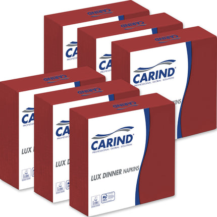 Carind Tovaglioli Fazzoletti di Carta 3 Veli 40x40cm Lux Dinner in Cellulosa Eleganti Grandi Piega 1/4 Bianco - Pranzo Cena Eventi Ristorante Cerimonie Feste Rosso 16 pezzi Carind