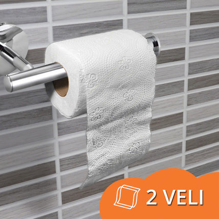 Carind Carta Igienica Dynamic: 10 Rotoli, 2 Veli Cellulosa, 104 Strappi (Uso Casalingo, Hotel, Famiglia)