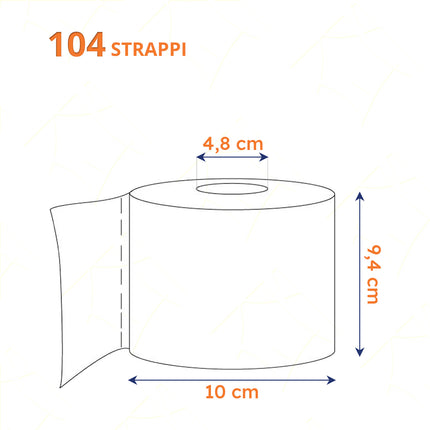 Carind Carta Igienica Dynamic: 10 Rotoli, 2 Veli Cellulosa, 104 Strappi (Uso Casalingo, Hotel, Famiglia)