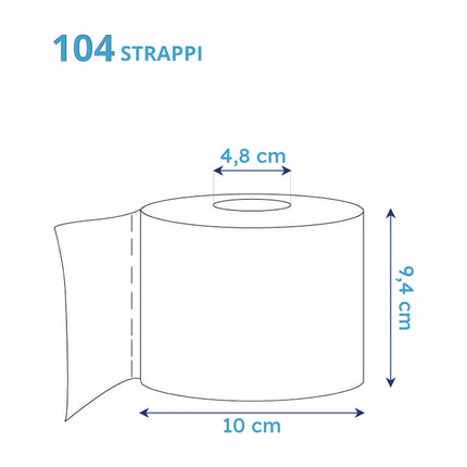 Carta Igienica Carind Dynamic 10 in Pura Cellulosa - Maxi Scorta 120 Rotoli (10x12) Carind