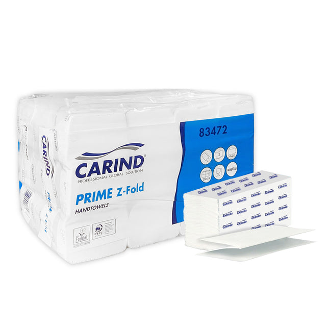 Carind Salviette Pieghevoli A 2 Veli, Piega A Z, Dimensioni 21,5×24 Cm, 12 Confezioni Da 200 Pezzi