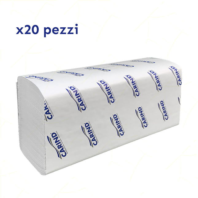 Carind Salviette Pieghevoli A 2 Veli, Dimensioni 31X23 Cm, Confezione Da 153 Pezzi, Scatola Da 20 Confezioni   Carind Salviette Pieghevoli 2 Veli: 31X23 Cm, 153 Pezzi (Scatola 20 Confezioni)