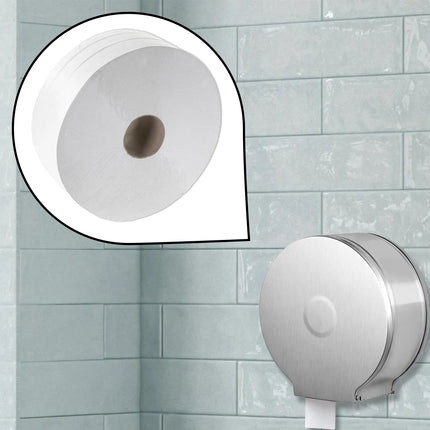 Carind Carta Igienica Maxi Jumbo: 6 Rotoli Doppia Velo 320M Cellulosa Per Dispenser Industriali