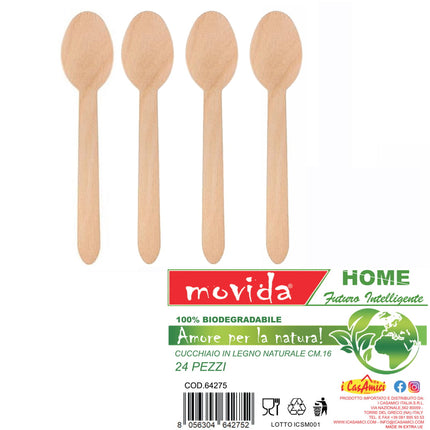 Cucchiaio Legno Bio Conf. 24 Pz. Cm.17 I CasaAmici