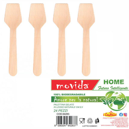 I Casamici Palette Per Gelato In Bamboo Biodegradabile Confezione 24 Pezzi I CasaAmici